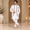 Premium Pure White Waistcoat with Hand Embellishment | Luxury Groom & Wedding Wear