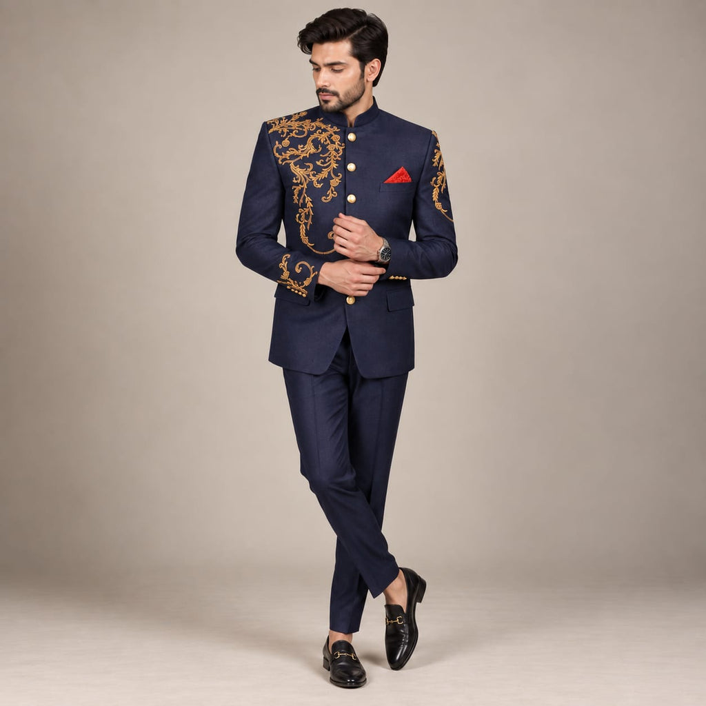 Cappotto principe personalizzato blu navy auto testurizzato 