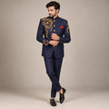 Cappotto principe personalizzato blu navy auto testurizzato 