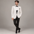 Costume 3 pièces smoking blanc pour mariage