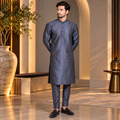 Silver gray kurta pajama design for men