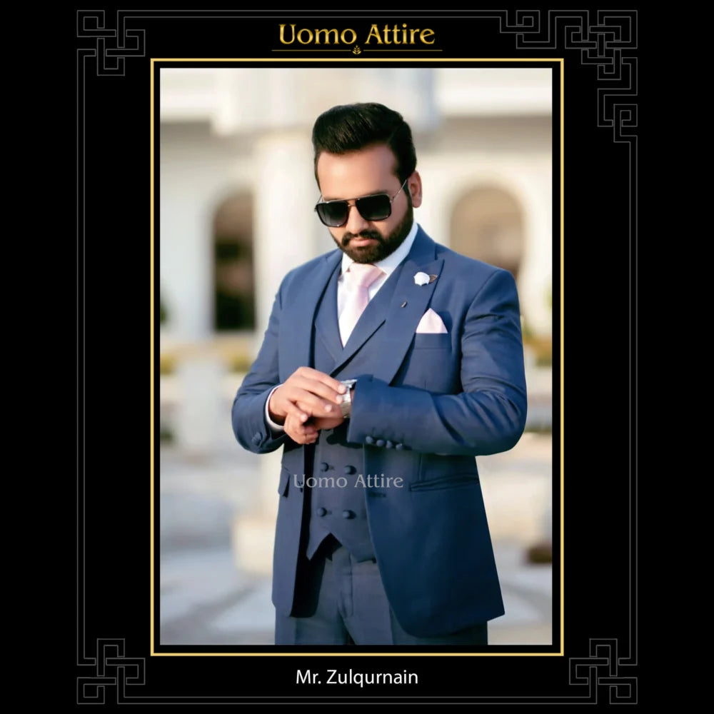 Indigo Blue Australian Kawano 130's Suit  Mr. Zulqarnain