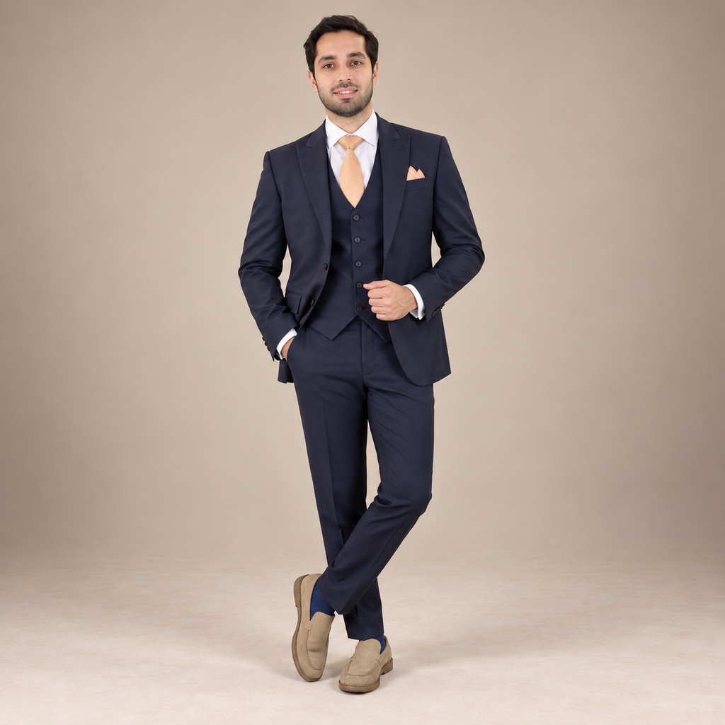 Men's Luxury Charcoal Grey 3 Piece Suit