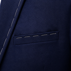 Wahab Riaz Pakistani Legend Fast Bowler wearing Navy Blue 2 Piece Suit for Men in Australian Heritage Wool