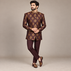 Manteau prince orné de motifs jamawar 