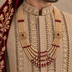 Golden Groom Sherwani for Men in Hand Micro Embellishment