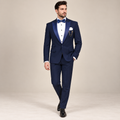 Dark blue wedding tuxedo suit custom made