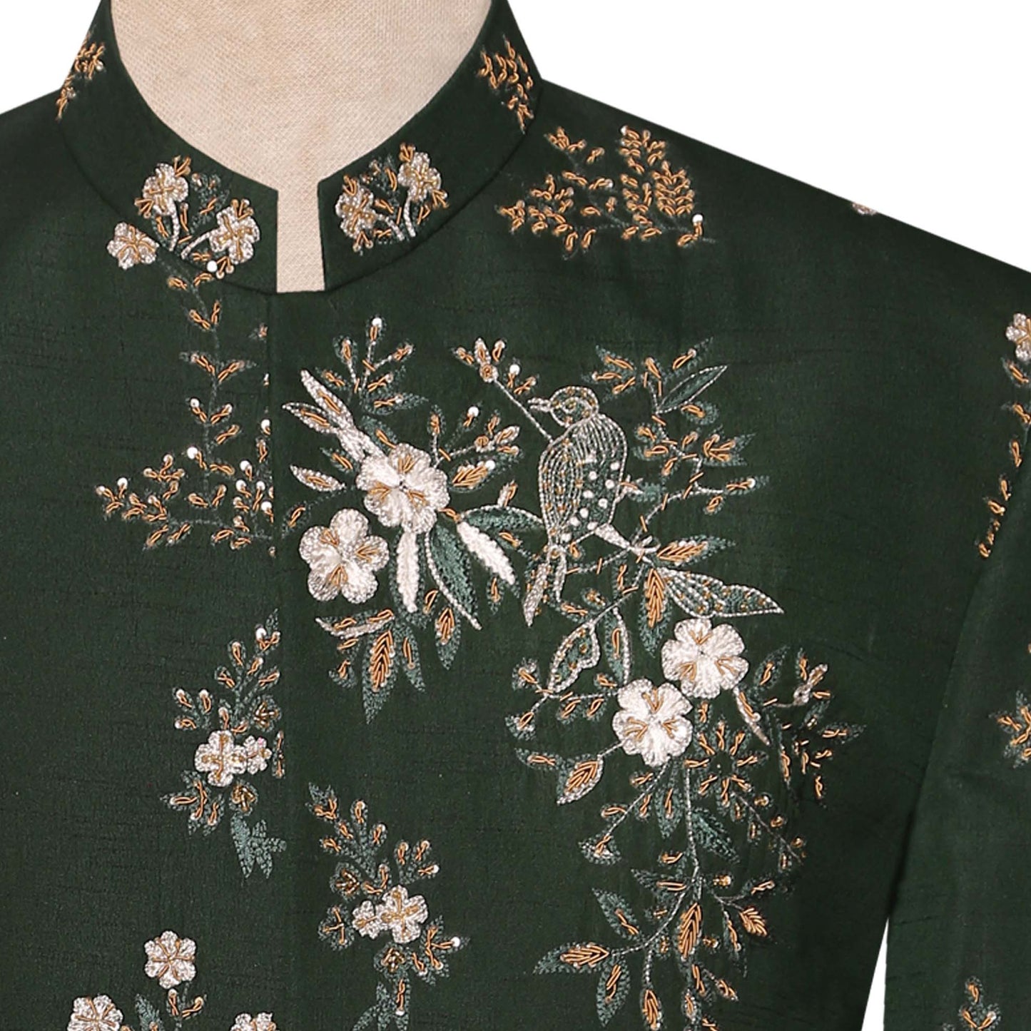 
                  
                    Bottle Green Hand Embellished Prince Coat for Groom
                  
                
