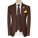 Bespoke Mens Brown Luxury 3 Piece Suit for Men