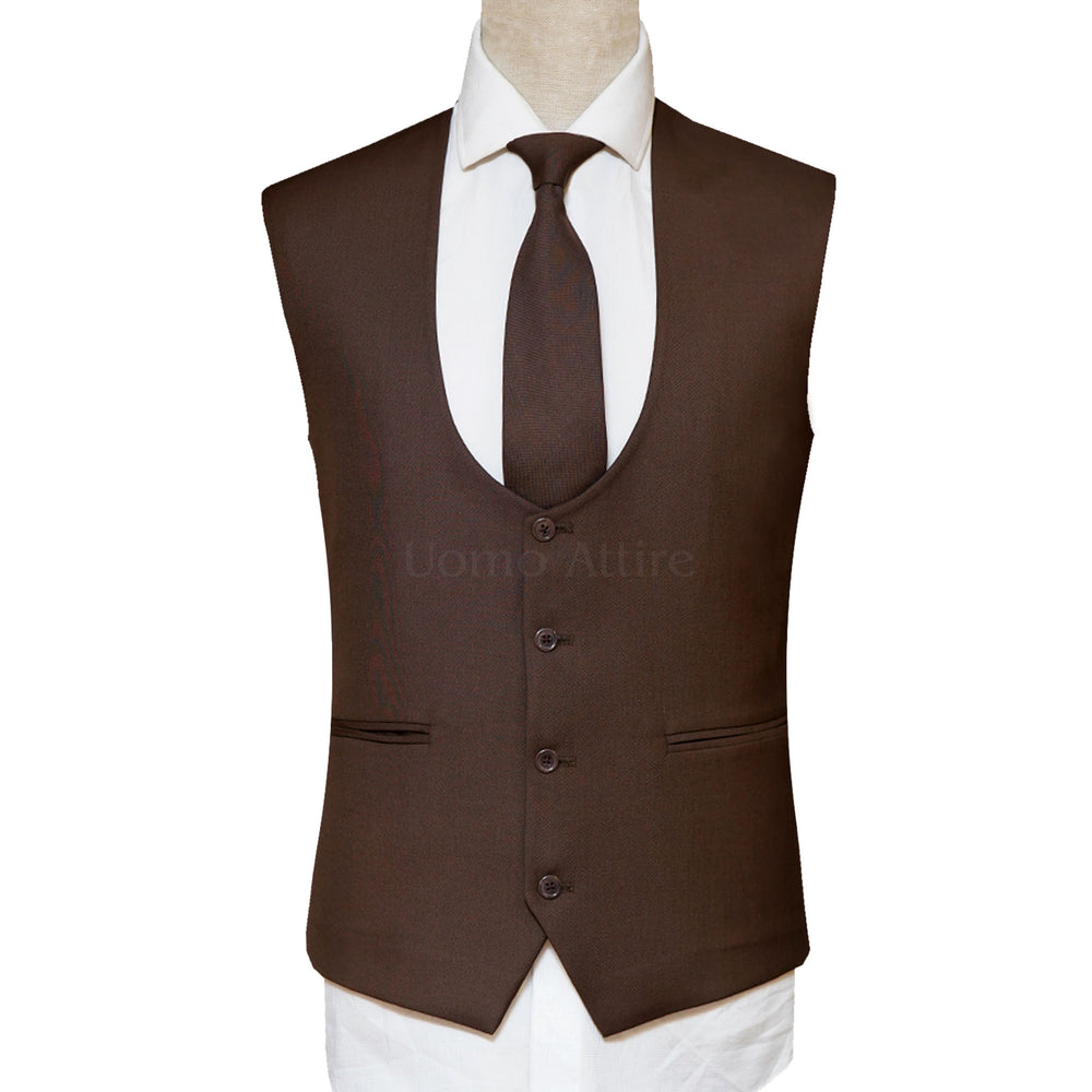 
                  
                    Bespoke Mens Brown Luxury 3 Piece Suit for Men Vest
                  
                