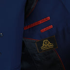 Bespoke Tailored Navy Blue 3 Piece Suit for Men Inside Round Lining Fashion