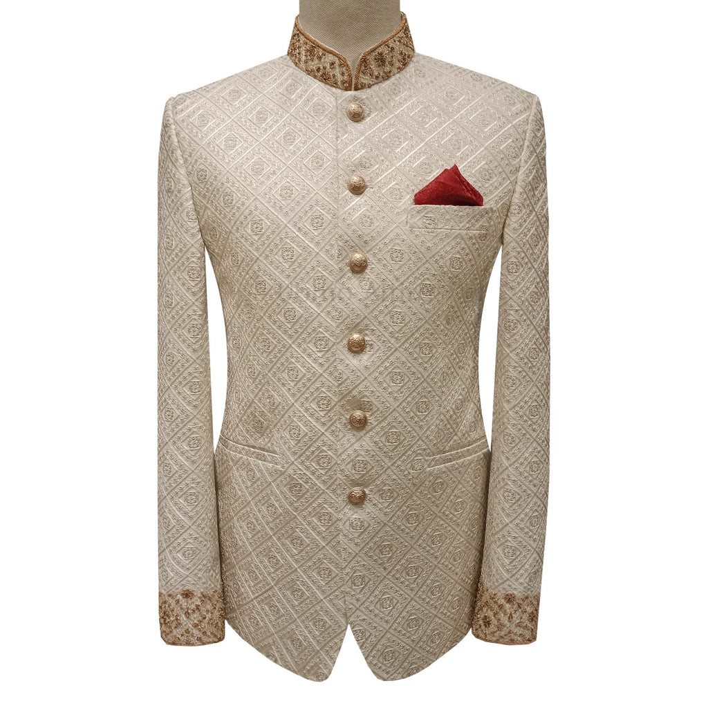 Off-white color prince coat for groom | Prince coat for groom