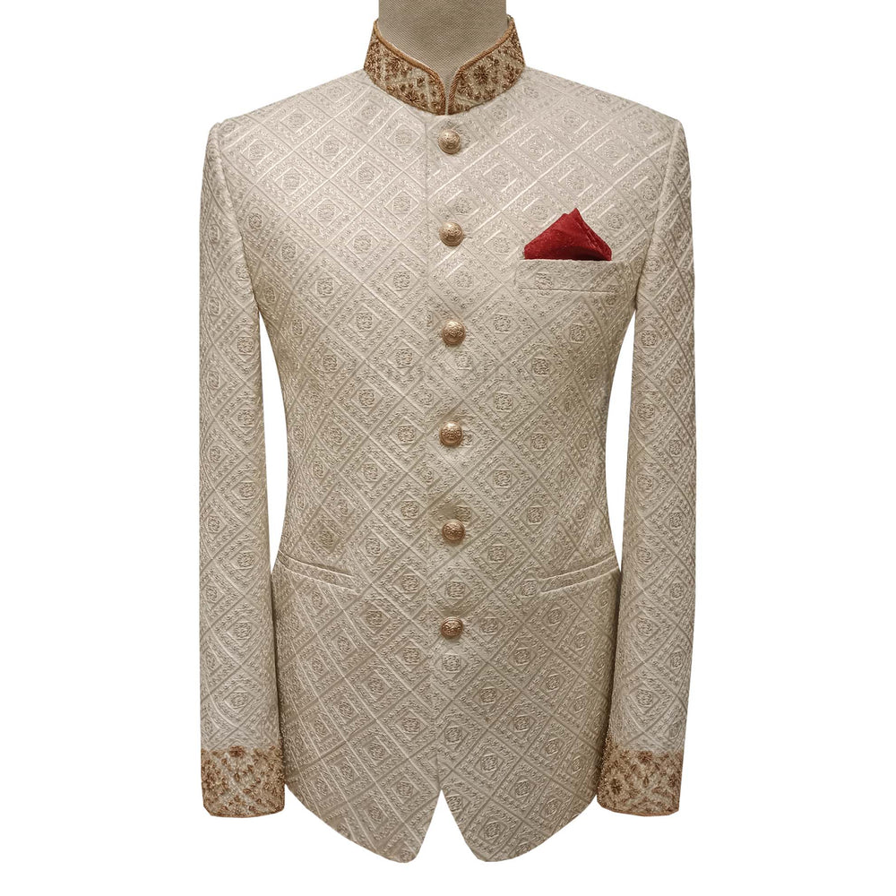 Off-white color prince coat for groom | Prince coat for groom