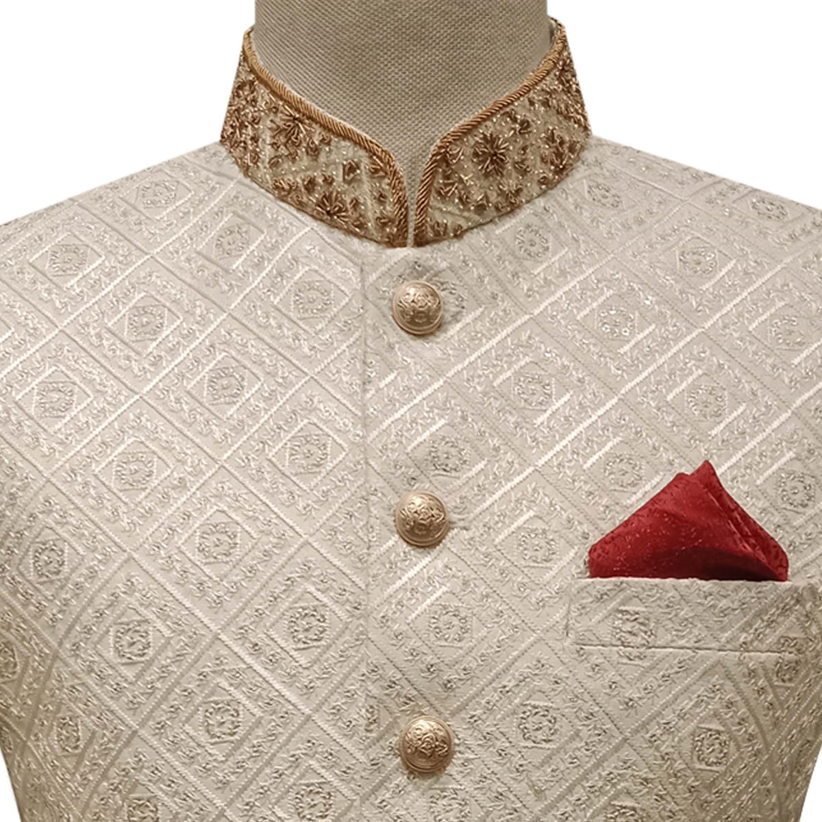 Off-white color prince coat for groom | Prince coat for groom