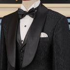 Black Tuxedo 3-Piece Suit with Single-Breasted Vest, black tuxedo suit, Black Tie Event 2