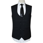 180s Wool Mini Checkered Notch Lapel 3 Piece Suit