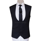 Black Double Breasted Vest with Sage Green Tuxedo Suit for Men in USA