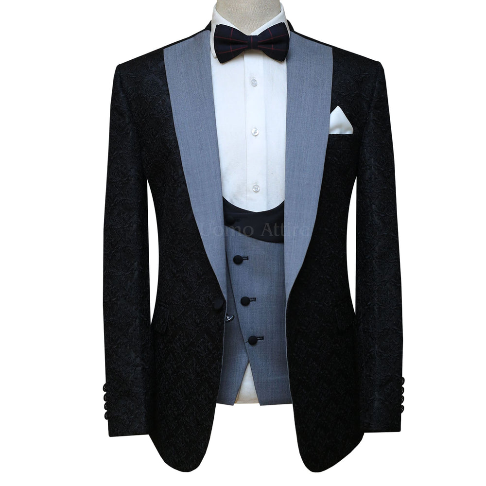 Black wedding tuxedo suit for groom and groomsmen | Wedding tuxedo suits for groom