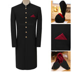 Black Tropical Fabric Wedding Sherwani for Groom in USA