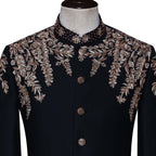 Black Designer Prince Coat with Pants for Groom and Party in USA