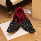 Black Fully Embroidered Khussa for Groom