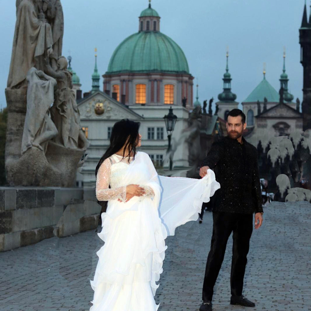 Black Hand-Embellished Luxury Prince Coat for Grooms