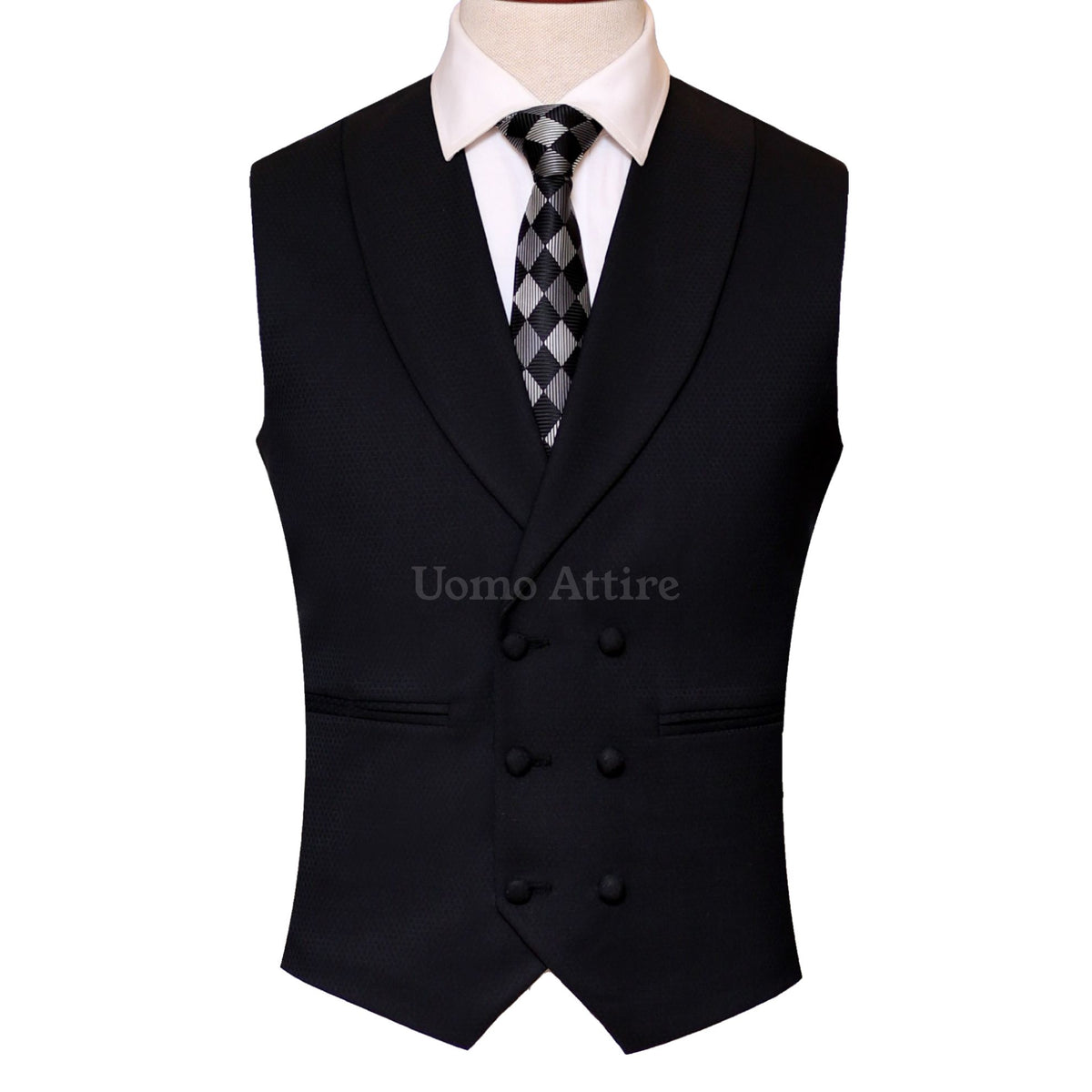 Black Double Breasted Vest for Men in US