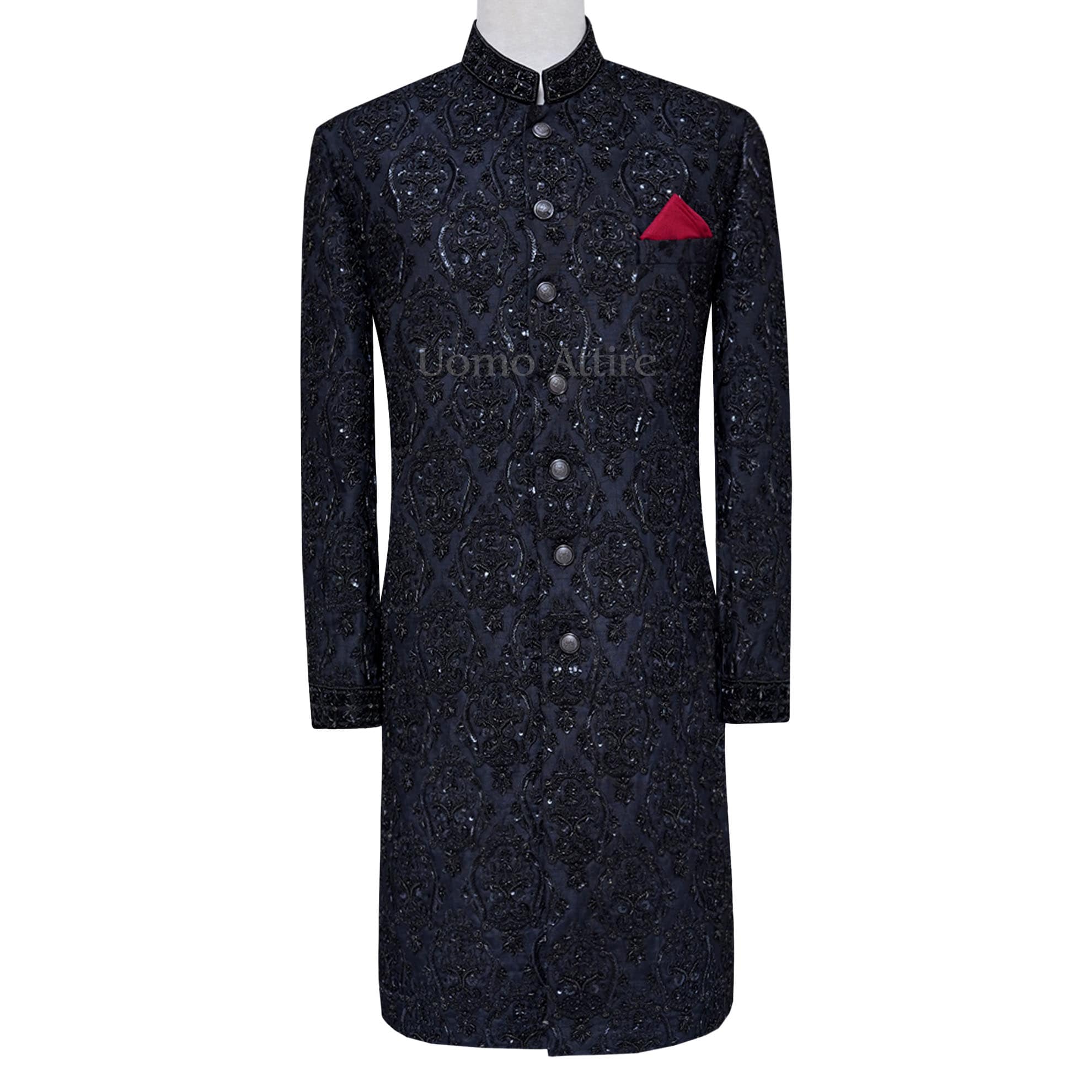 shawl with black sherwani