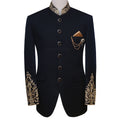 Black imported Italian fabric with hand-embellished prince coat