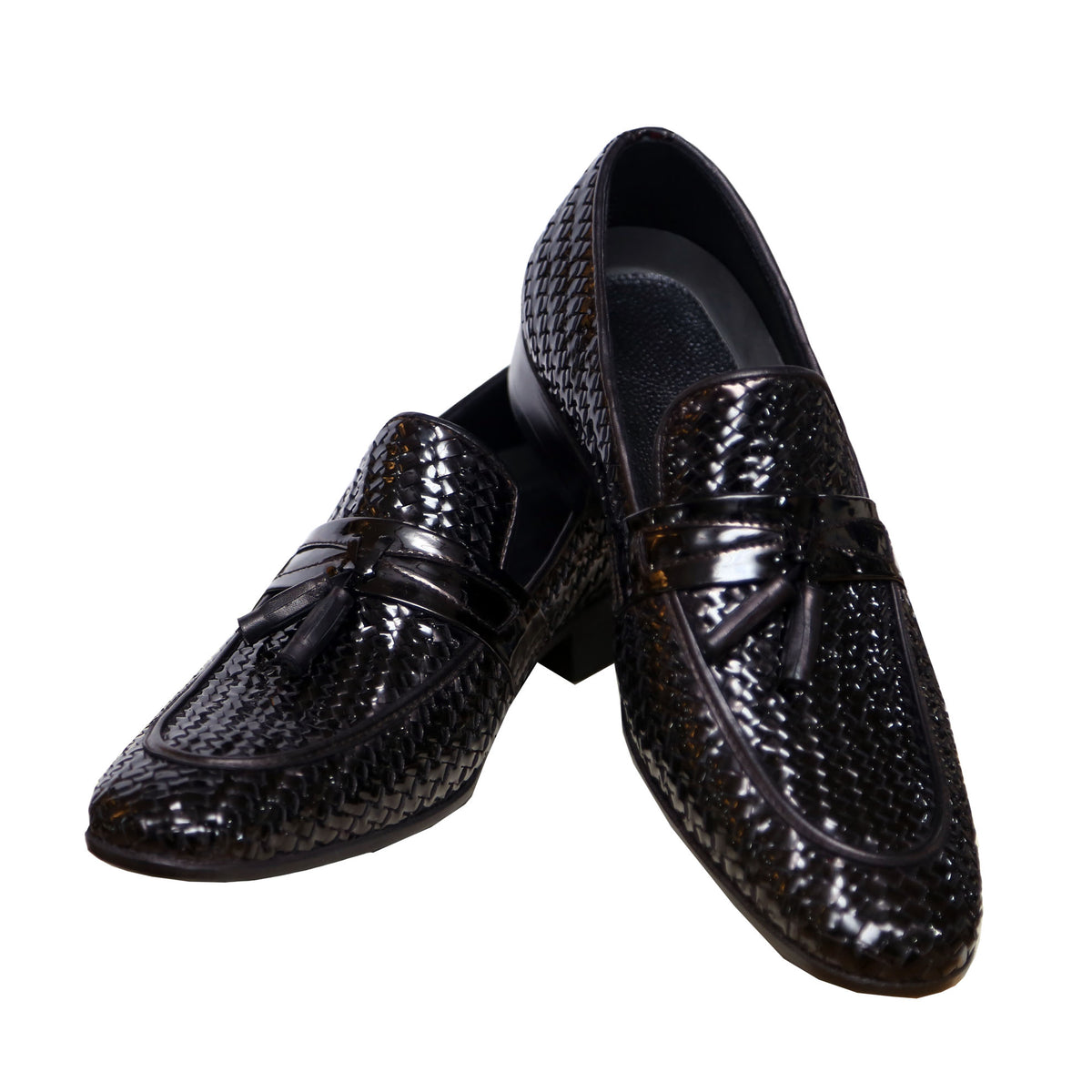 Black imported Italian fabric with hand-embellished prince coat with black leather shoes