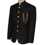 Black fully embroidered prince coat design for men | Black prince coat design for groom 3