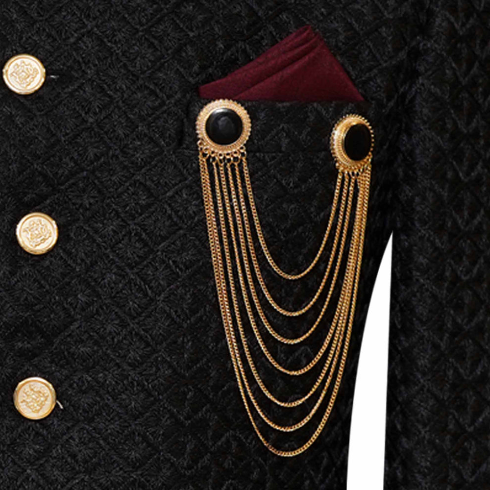 
                  
                    Black fully embroidered prince coat design for men | Black prince coat design for groom 2
                  
                