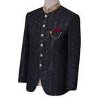 Black prince coat with golden embellishments | Black prince coat for groom 3