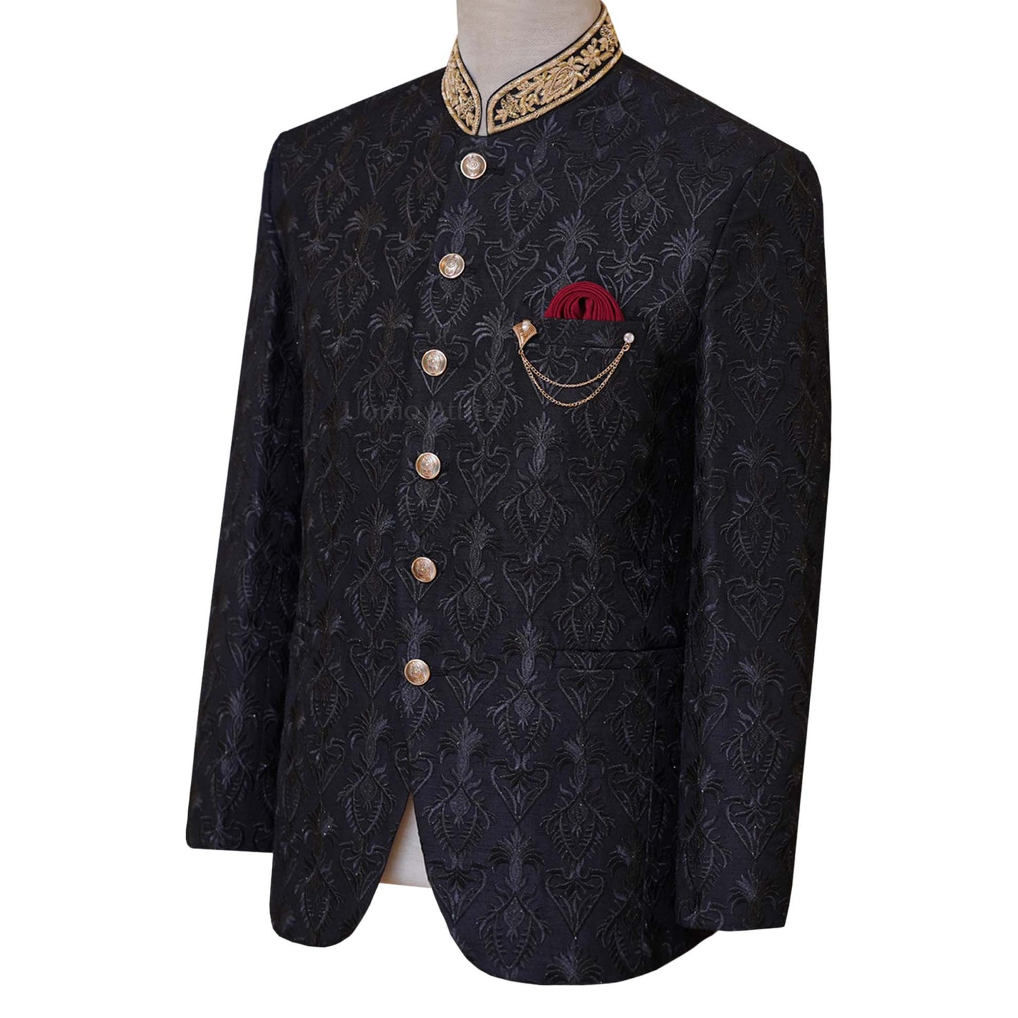 
                  
                    Black prince coat with golden embellishments | Black prince coat for groom 3
                  
                