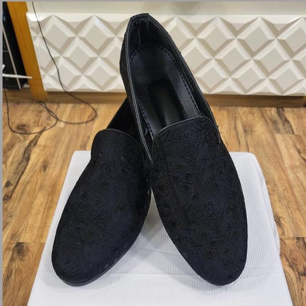 Black Sherwani | Black sherwani for groom | Black wedding sherwani for groom with same fabric shoes