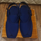 Men's Blue Check Waistcoat With Chappal