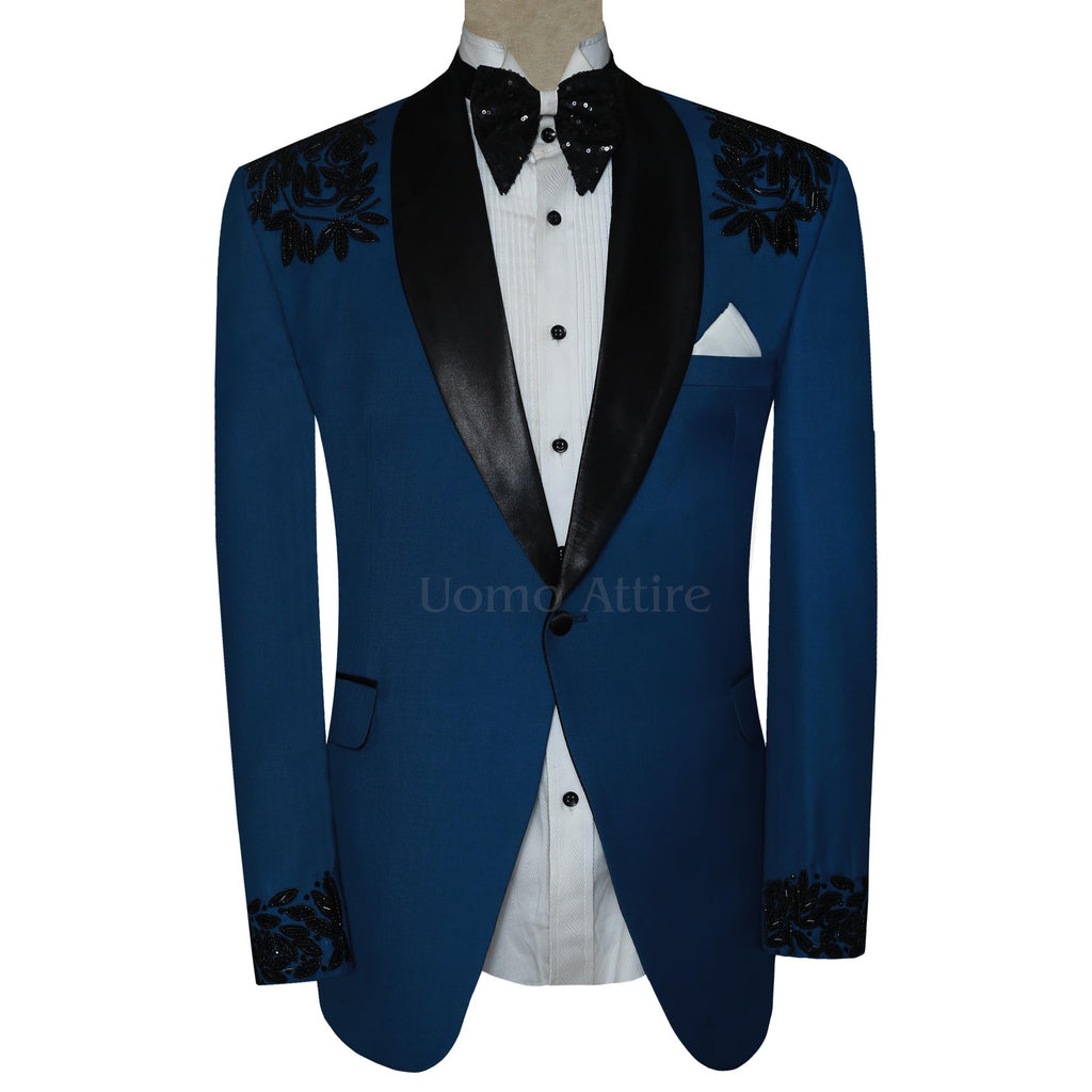 Teal Blue Tuxedo Suit for Groom