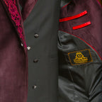Burgundy Velvet Designer Groom Tuxedo