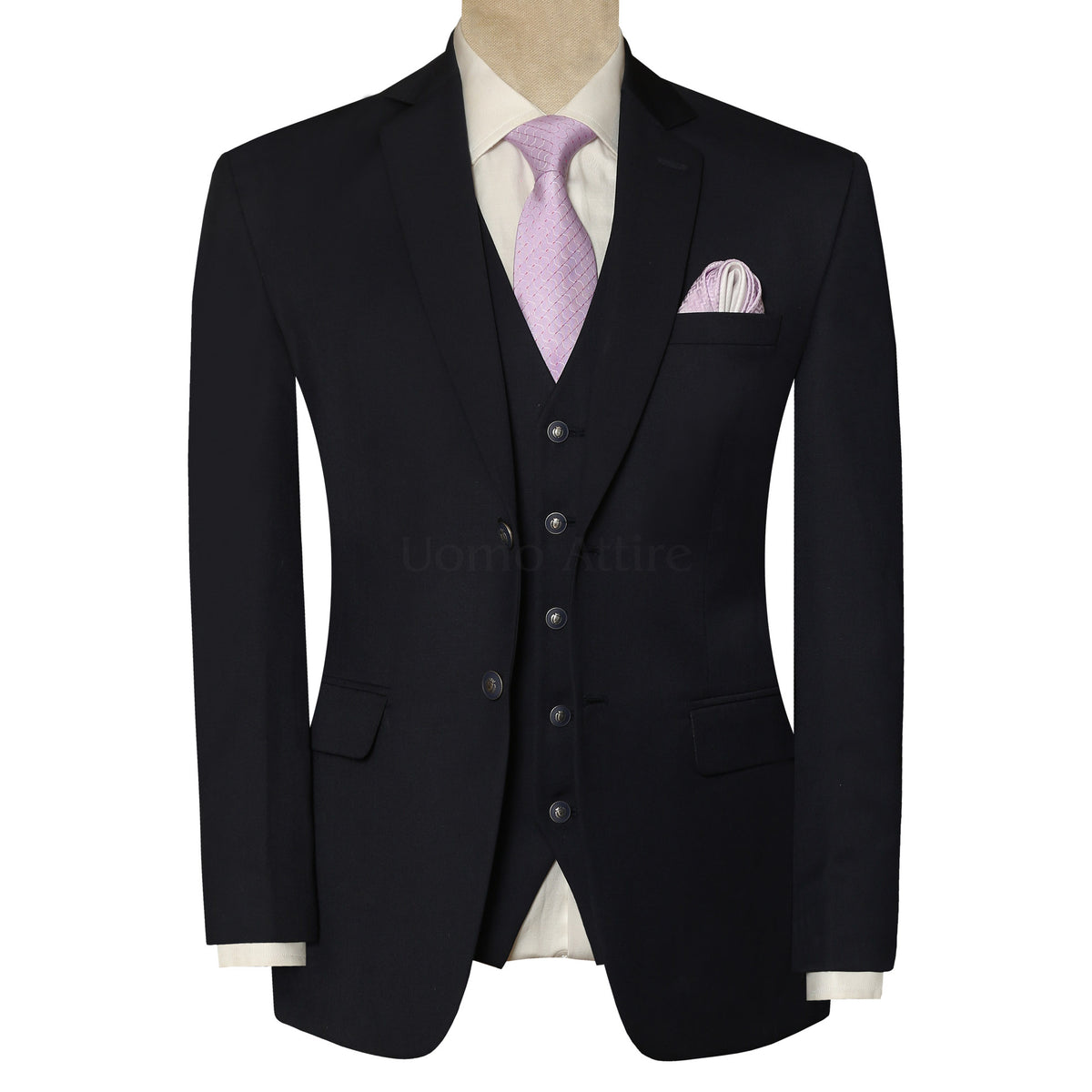 Italian Wool Charcoal Grey 3 Piece Suit for Men
