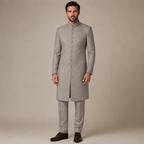 Grey Embroidered Sherwani for Men