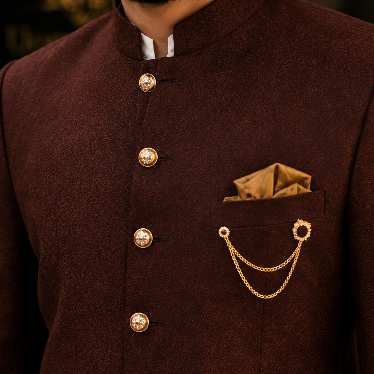 Burgundy Italian Tropical Super 180's Prince Coat Worn By Mr. Hamayan Tayyab