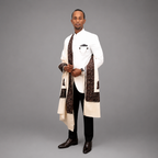 Mr. Abdirisak Ainan wearing White Prince Coat for Wedding in High Gauge Italian Wool