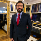 Navy Blue 3-Piece Business Suit for Men Worn By SSP Ch. Sohail