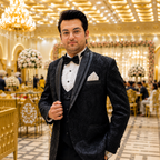Black Embroidered with Hand Embellished Tuxedo for Men Worn by Mr. Hafiz Zaheer