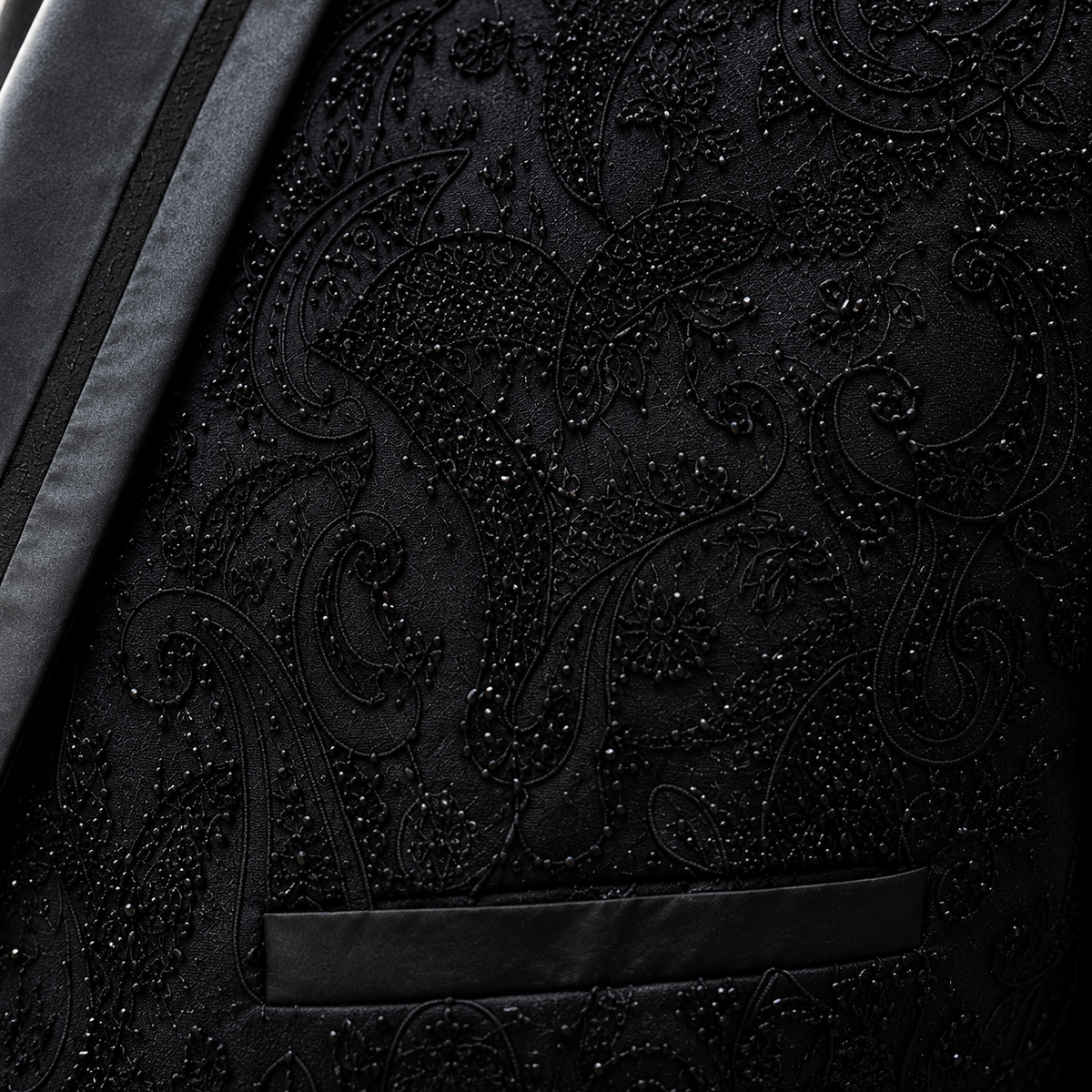 Black Embroidered with Hand Embellished Tuxedo for Men Worn by Mr. Hafiz Zaheer