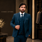Zinc Blue Superfine 120's Wool 3-Piece Suit Worn by Mr. Afaq Riaz