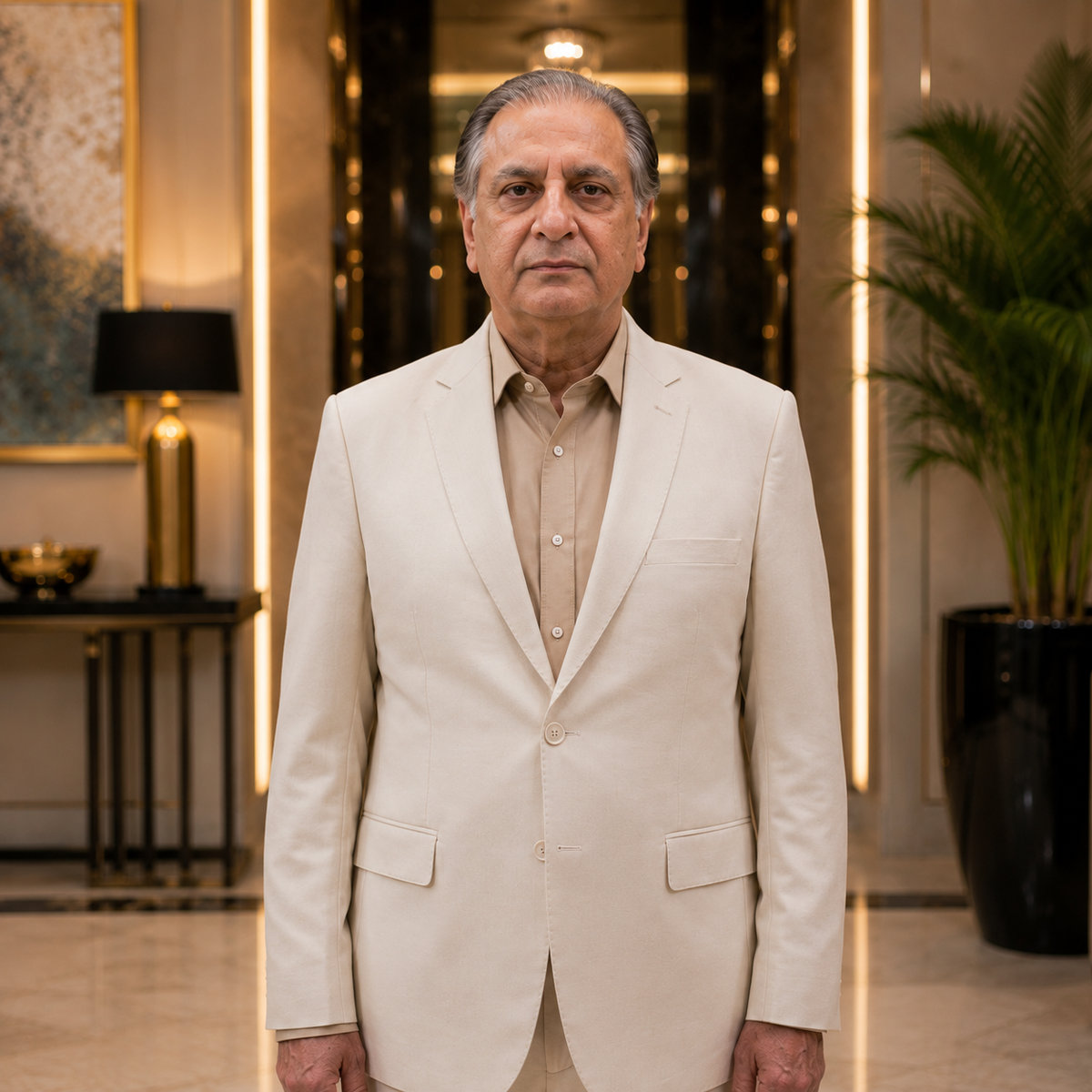 White 2-Piece Suit for Men Worn By Owner of Rafi Group Mr. Imtiaz Rafi
