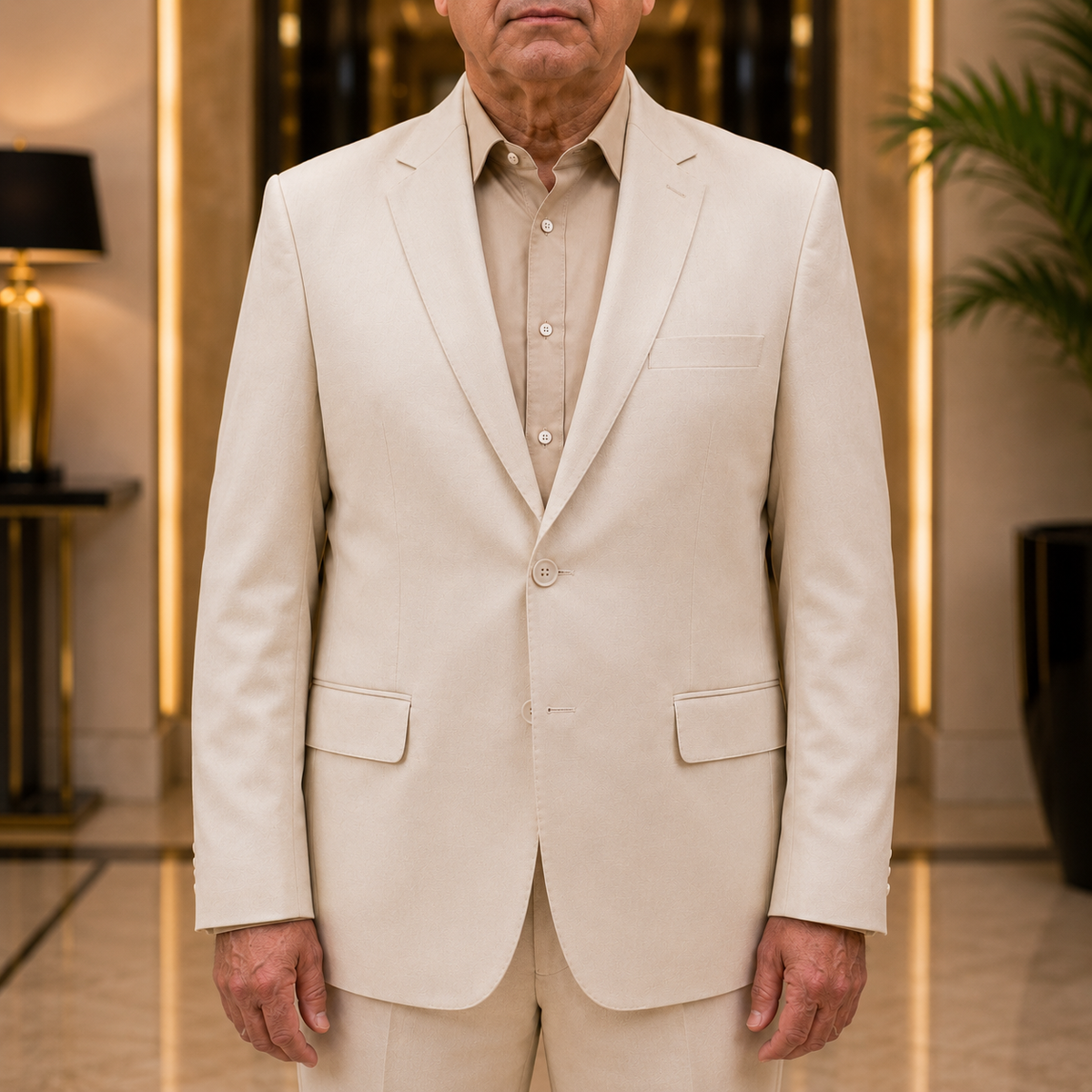 White 2-Piece Suit for Men Worn By Owner of Rafi Group Mr. Imtiaz Rafi