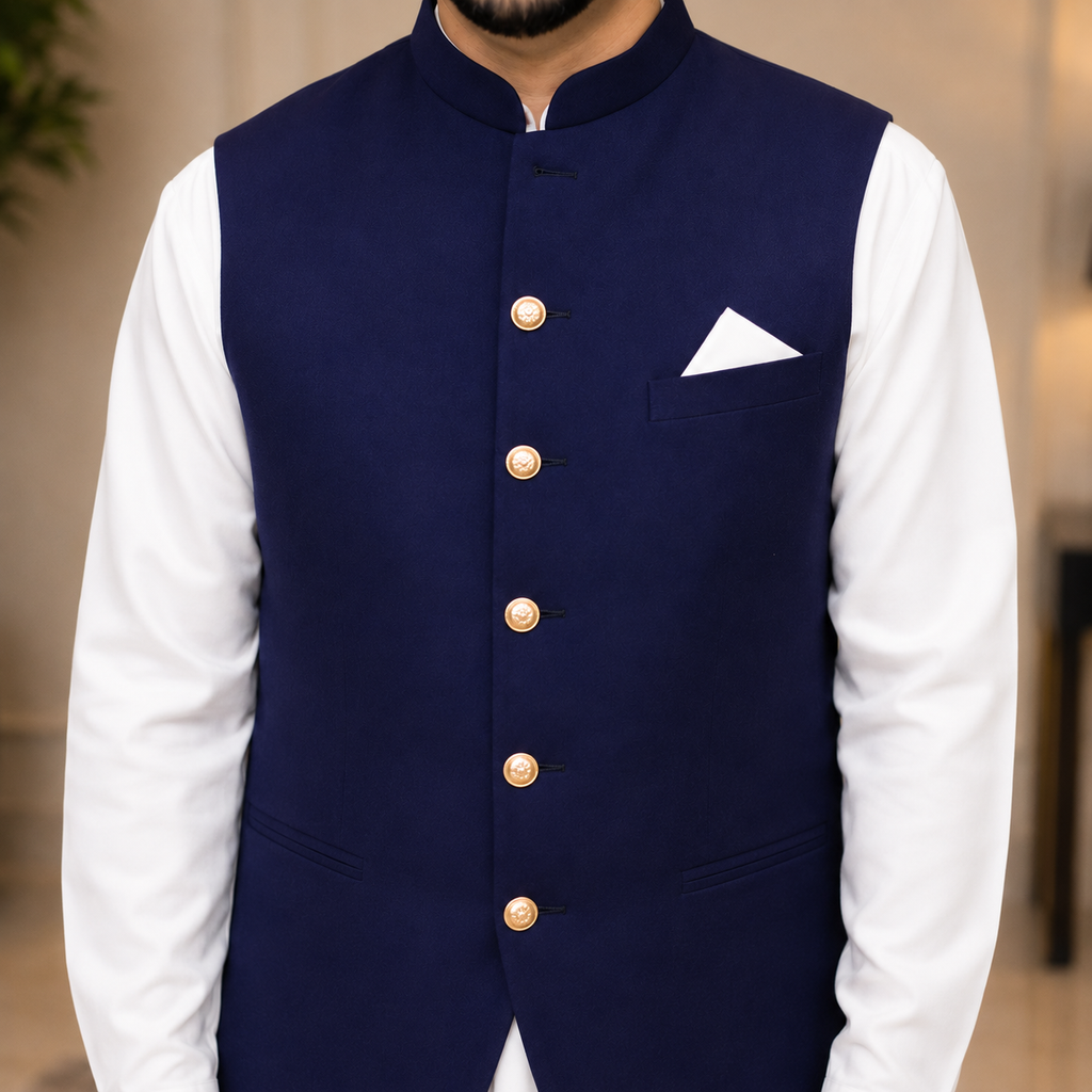 Navy Blue Waistcoat for Men