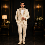 Off White Tuxedo Suit for Party and Wedding